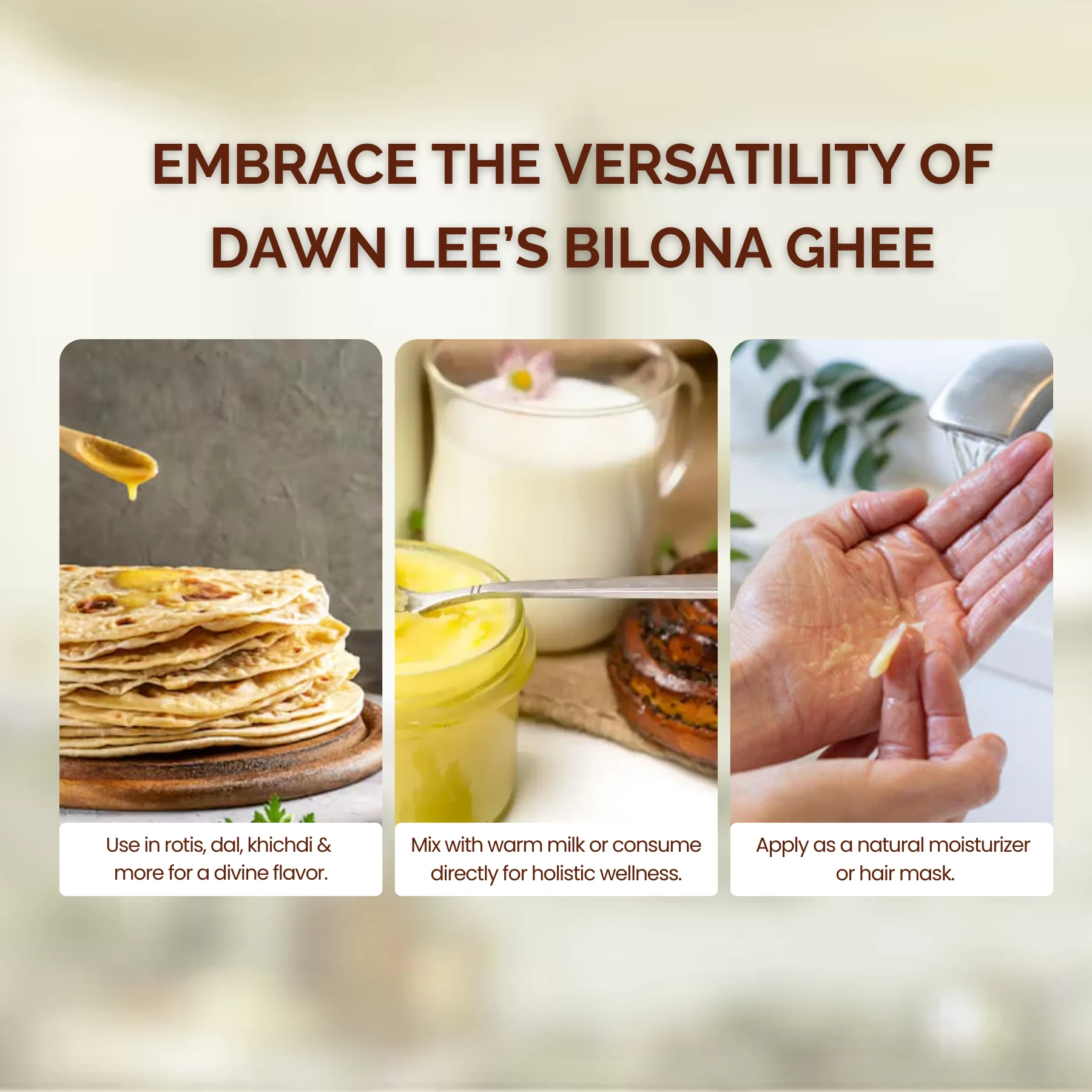 Embrace the versatility of Dawn Lee’s Bilona Ghee