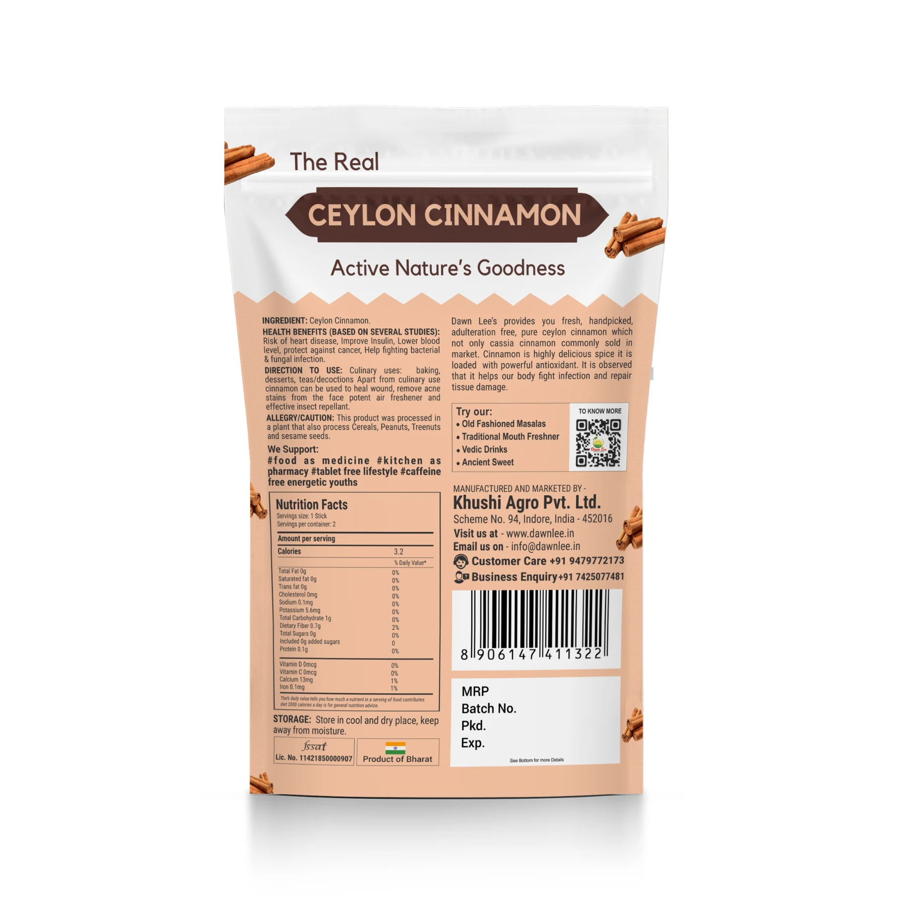 the real dalchini or ceylon cinnamon sticks