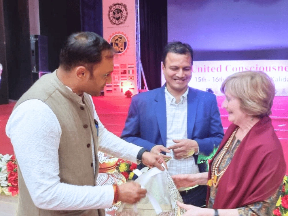 Ms. Gisa Franceschelli Yoga Teacher ITALY and Dr. Vikrant Singh Tomar Convener, United Consciousness